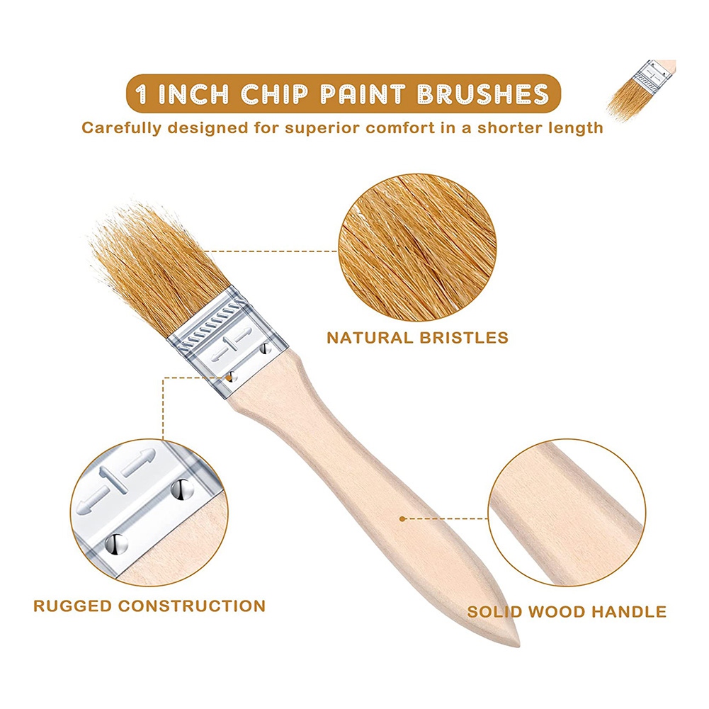 Wood Stain Brush - ABUH-100 шт. 1-дюймовые кисти для нанесения